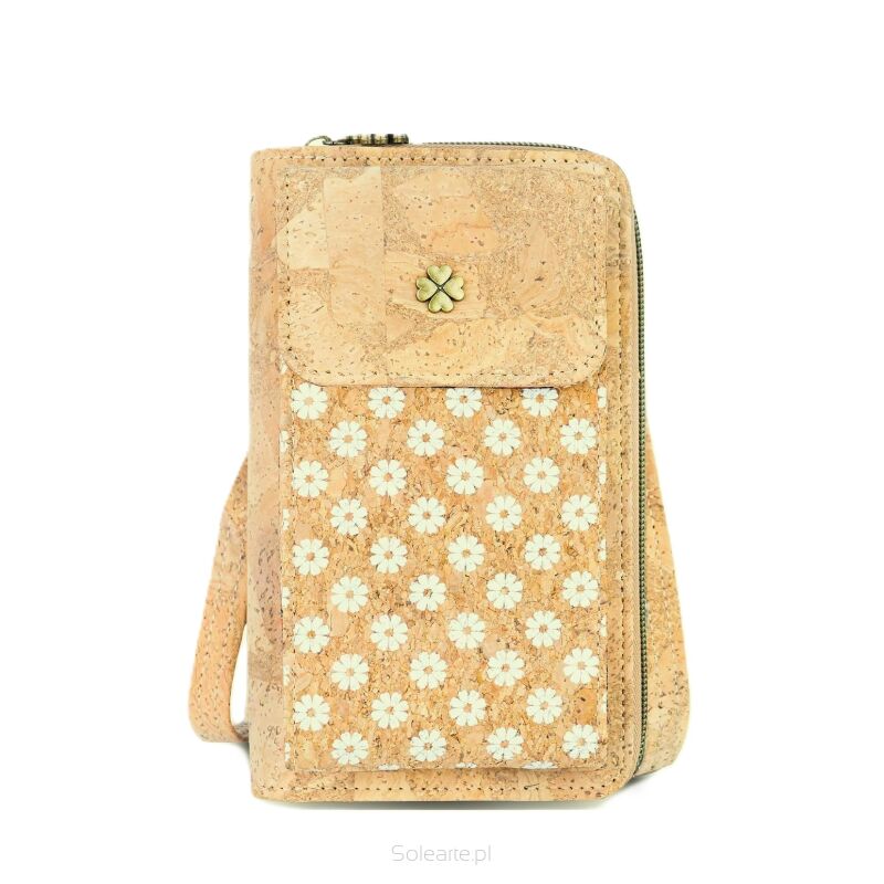 Listonoszka crossbody z paskiem MARGARIDA korkowa 8p