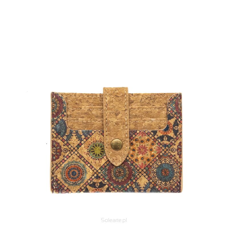 Portfel FOLK slim FIT korkowy 7p