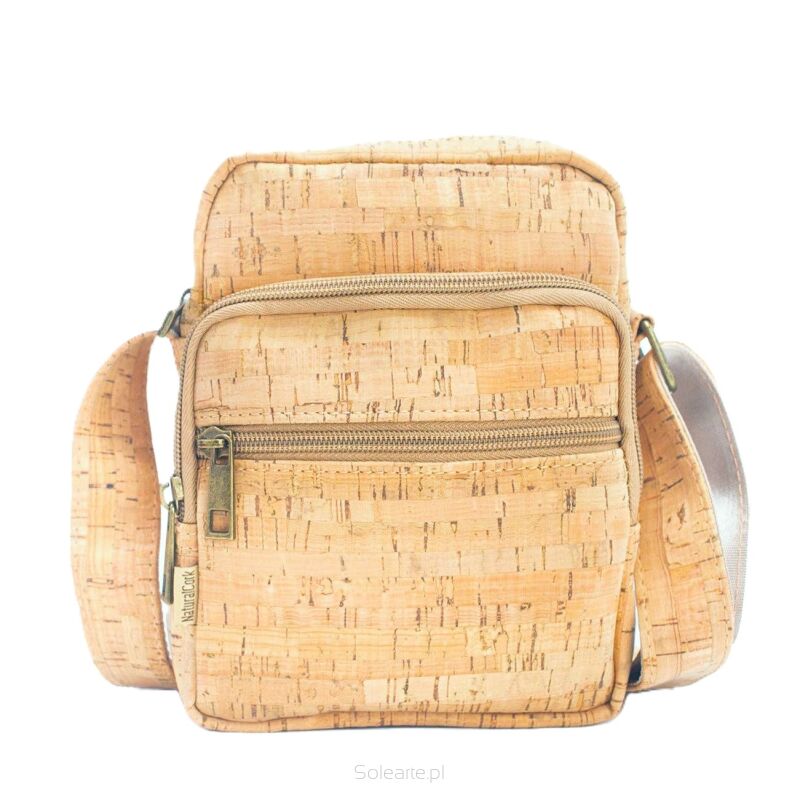 Listonoszka Saszeta crossbody z paskiem CLASSIC korkowa 3p