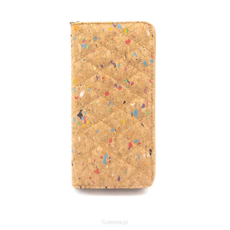 Portfel z paskiem CONFETTI damski korkowy 14p